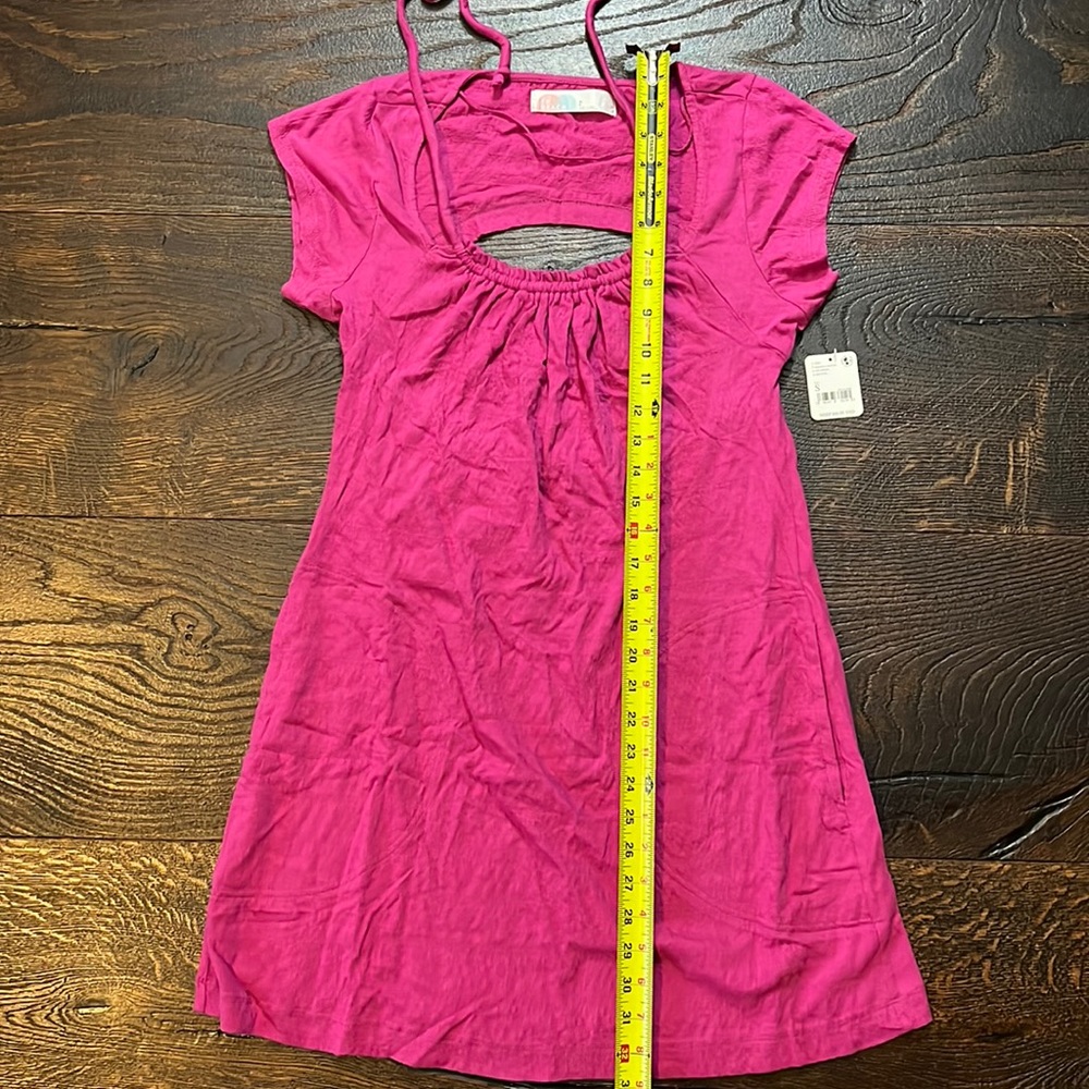 16. Free People Beach free-est Vivi Open Back Stretch Cotton Dress in Raspberry - Picture 6 of 8